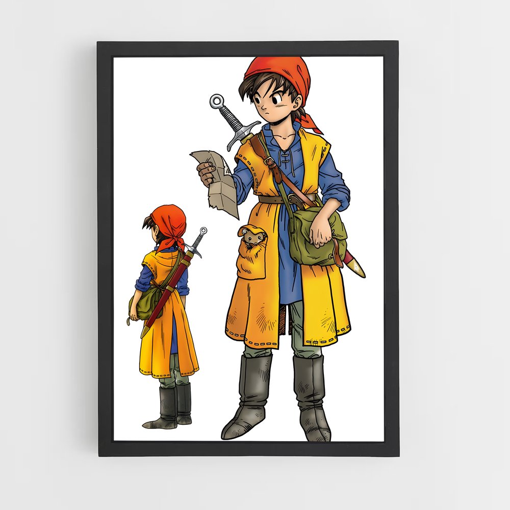 Poster Aventure Sous la Pluie – affiche Dragon quest (vue 2)